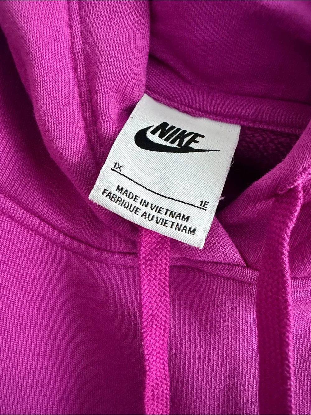 Nike Magenta Pullover Hoodie with Small White Swoosh